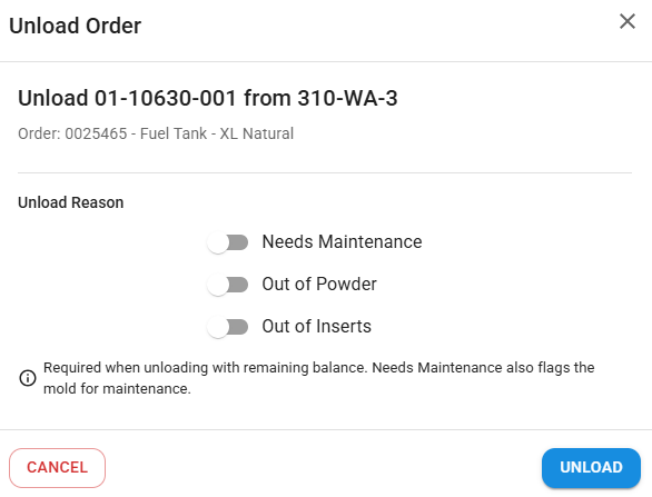 RotoEdge Pro 9/15 Updates: BOM/Setup Sheets, Personnel Reports & Upcoming Features 5 Unloading mold reasons